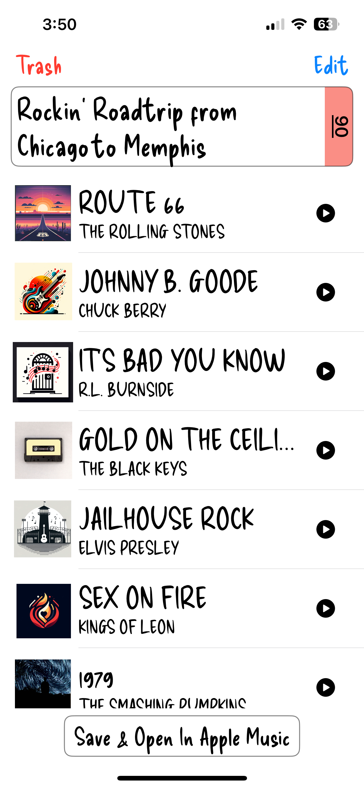 A finished playlist